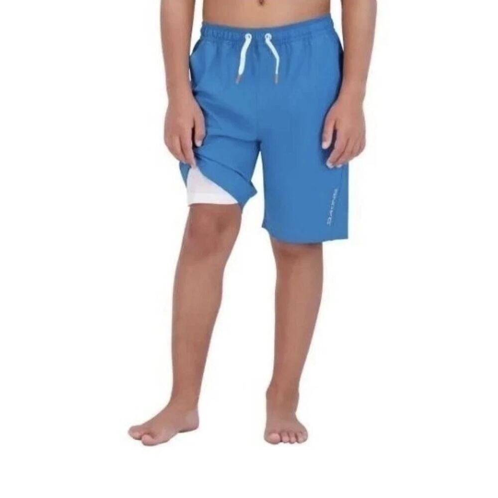Dakine 2-Piece Set Boy's Swimsuit Rash Guard Top And Shorts; Blue L-14/16 NWT - Picture 4 of 12